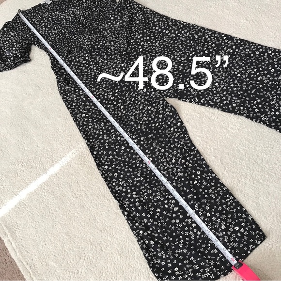 Arizona Jean Co Floral Jumpsuit Puff Sleeve 100% Rayon Pit to Pit 16.5” Size S - Picture 9 of 14